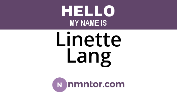 Linette Lang