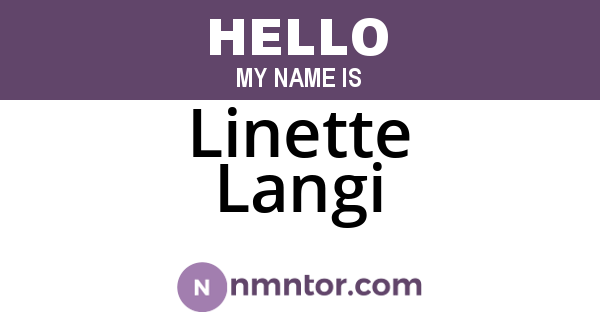 Linette Langi