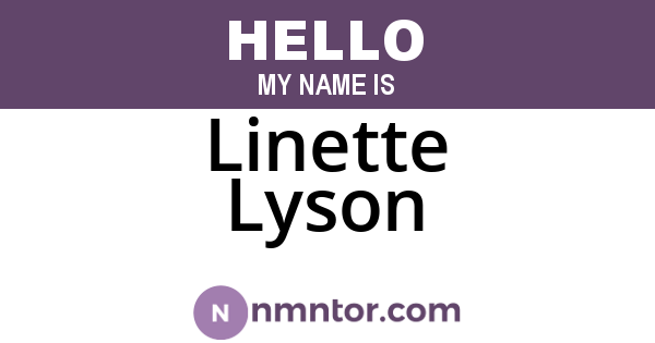 Linette Lyson