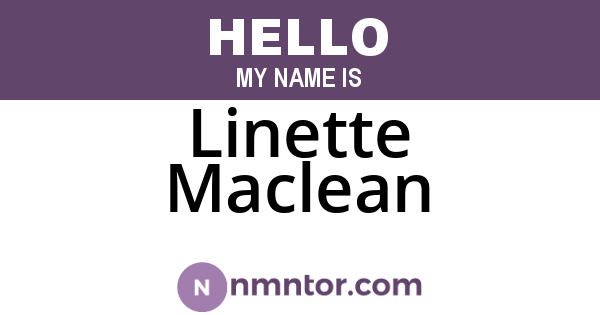 Linette Maclean