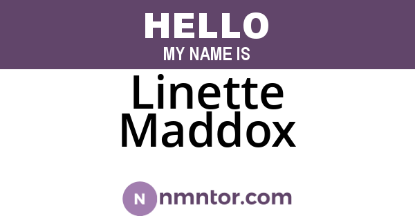 Linette Maddox