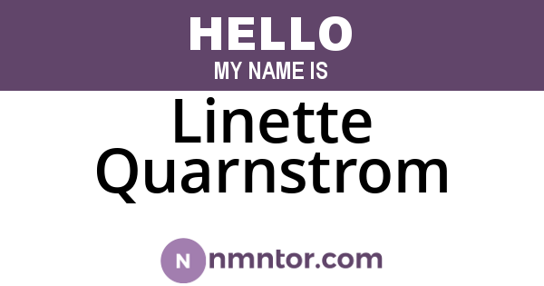 Linette Quarnstrom