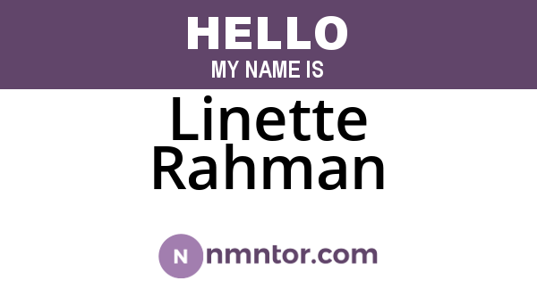 Linette Rahman
