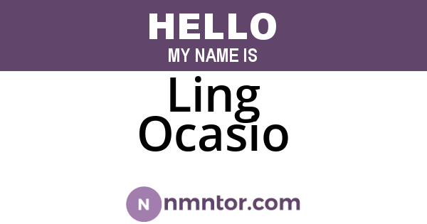 Ling Ocasio
