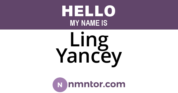 Ling Yancey