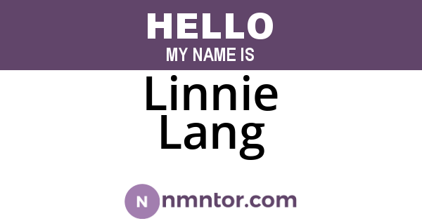Linnie Lang