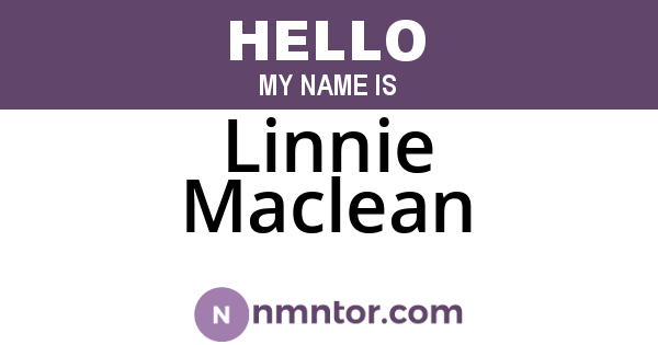Linnie Maclean