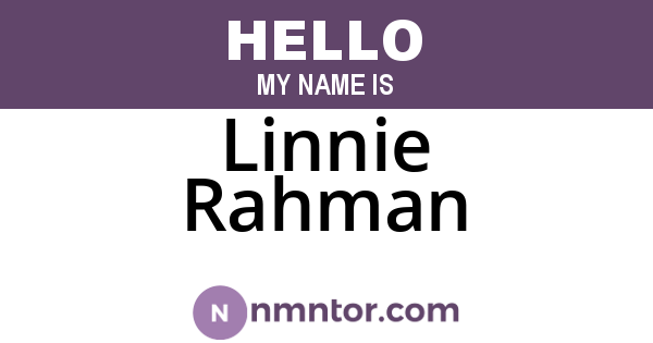 Linnie Rahman