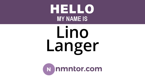 Lino Langer