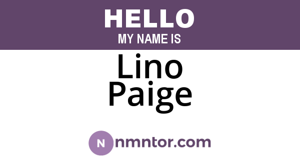 Lino Paige