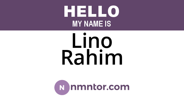 Lino Rahim