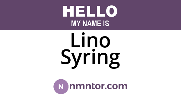Lino Syring