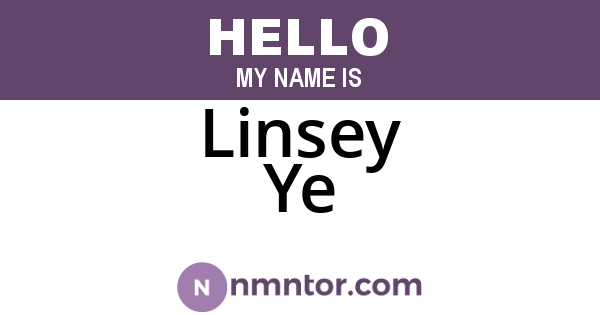 Linsey Ye