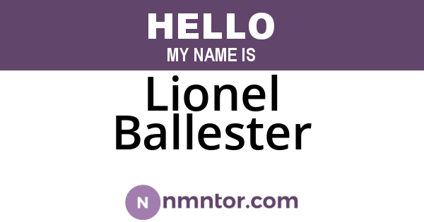 Lionel Ballester