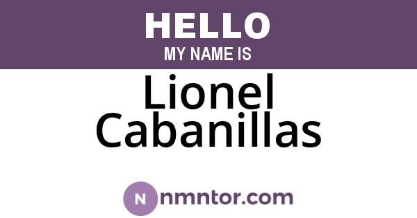Lionel Cabanillas
