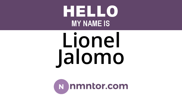 Lionel Jalomo