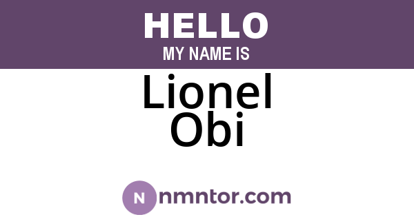 Lionel Obi