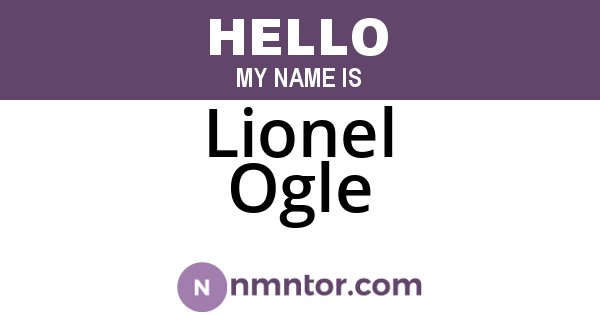 Lionel Ogle