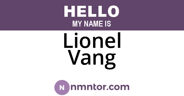 Lionel Vang