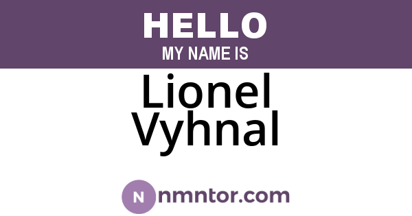 Lionel Vyhnal