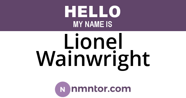 Lionel Wainwright