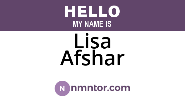 Lisa Afshar