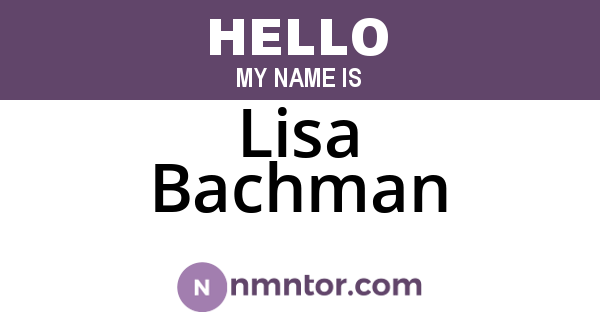 Lisa Bachman