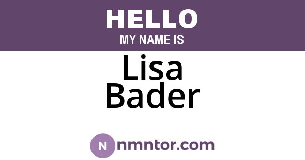 Lisa Bader