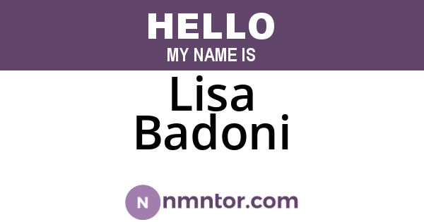 Lisa Badoni