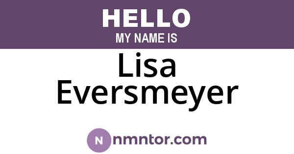 Lisa Eversmeyer