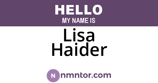 Lisa Haider