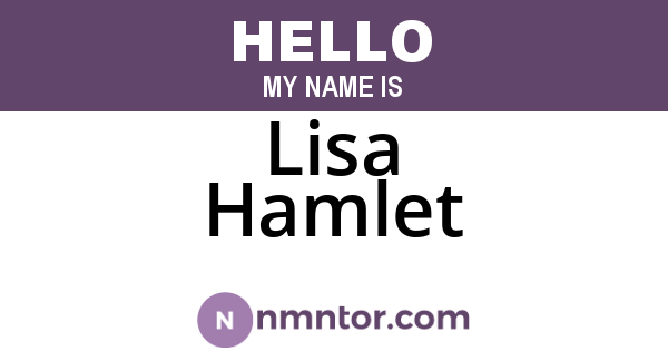 Lisa Hamlet
