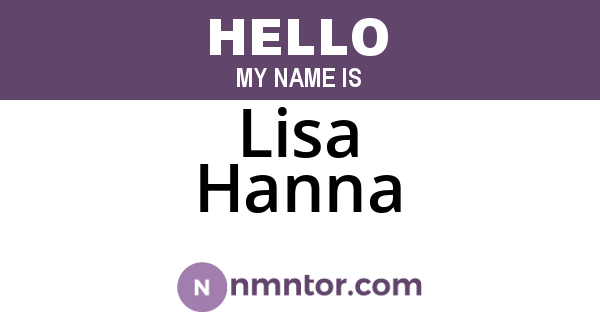 Lisa Hanna