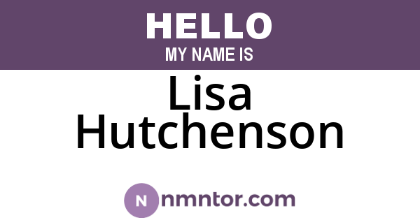 Lisa Hutchenson