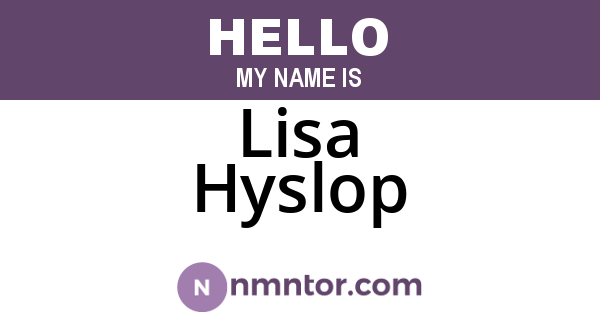 Lisa Hyslop