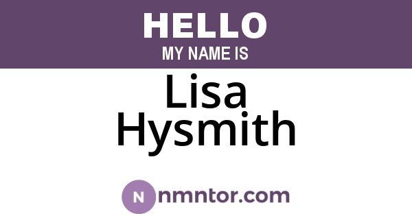 Lisa Hysmith