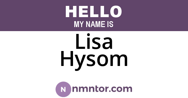 Lisa Hysom