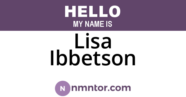 Lisa Ibbetson