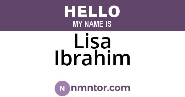 Lisa Ibrahim