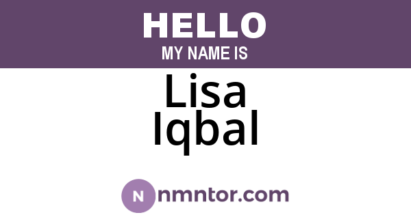 Lisa Iqbal
