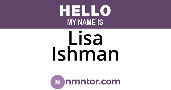 Lisa Ishman