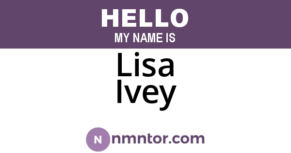 Lisa Ivey