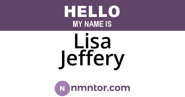 Lisa Jeffery