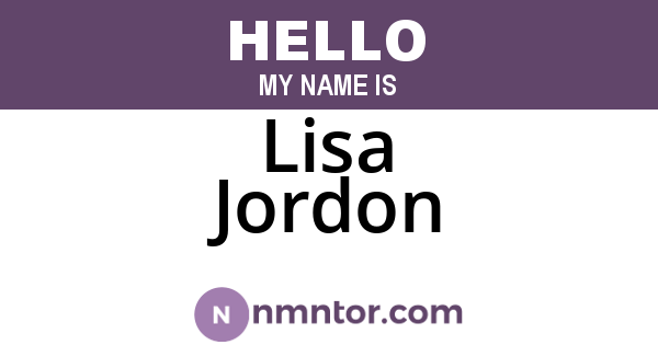 Lisa Jordon