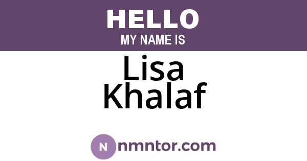 Lisa Khalaf