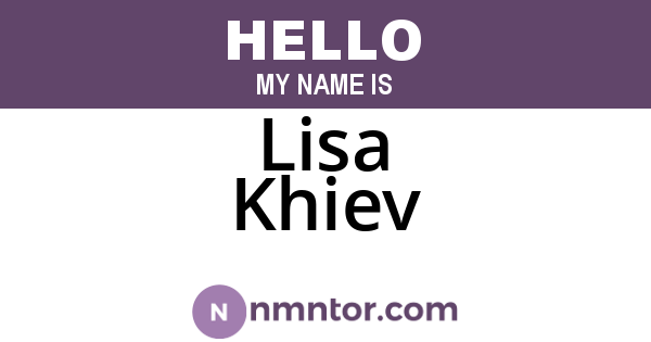 Lisa Khiev