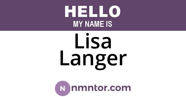 Lisa Langer