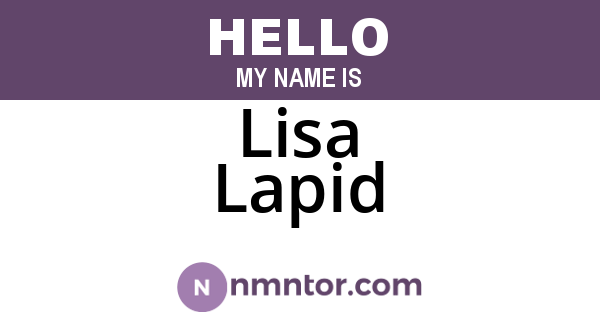 Lisa Lapid