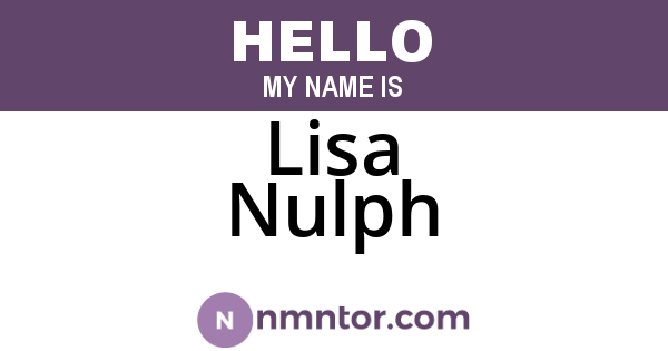 Lisa Nulph