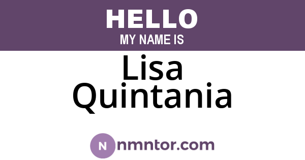 Lisa Quintania